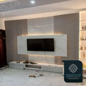 ديكور تلفزيون خشب بسيط
